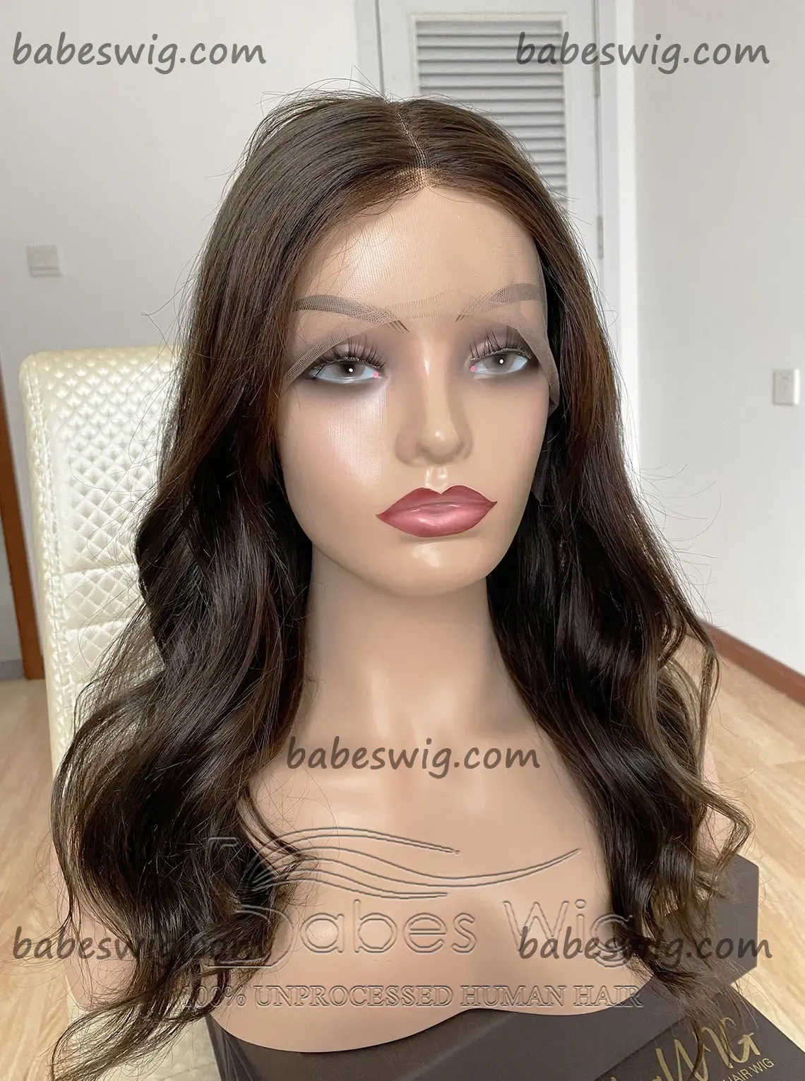 100% Remy Human Hair Lace Front Wigs Brunette Brown Real Hair Lace Front Human Hair Wigs for Women With Thick Ends-BabesWIG