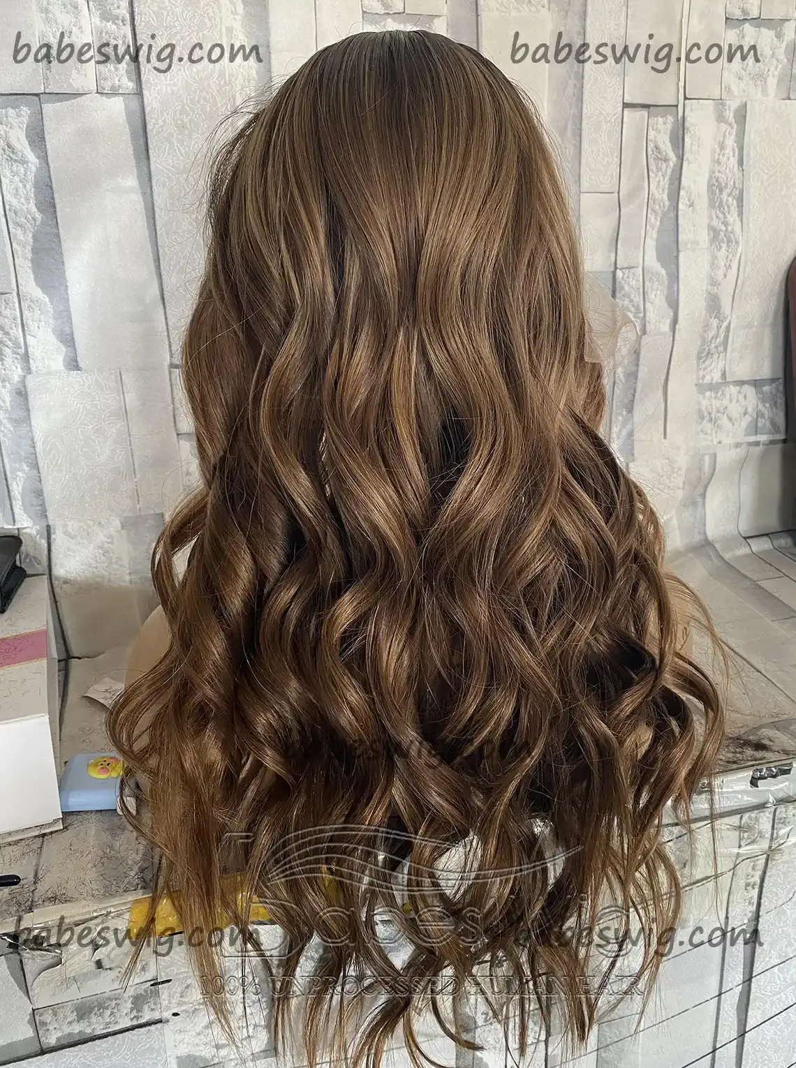  Balayage Wavy Best Human hair Lace Front Wigs for White Women Lace Wigs with Natural Hairline-BabesWIG