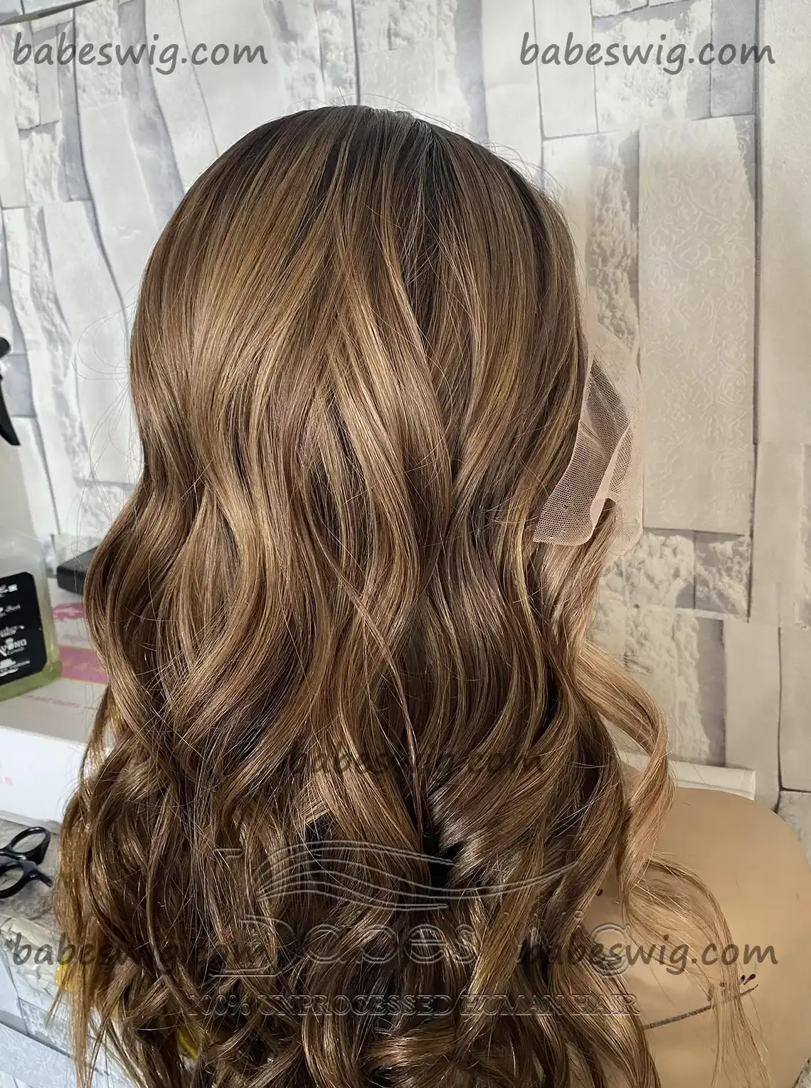  Balayage Wavy Best Human hair Lace Front Wigs for White Women Lace Wigs with Natural Hairline-BabesWIG