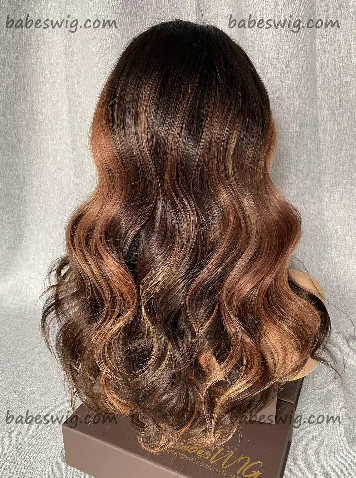 Human Hair Ginger Balayage Silk Top Lace Front Wigs For White Women  -BabesWIG