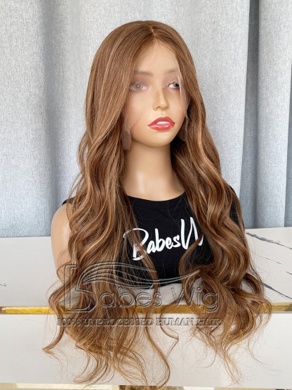  Best Beautiful Soft Balayage Wavy Glueless Lace Front Human Hair Wig Human Hair Lace Front Wigs For White Women