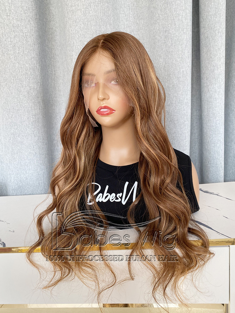  Best Beautiful Soft Balayage Wavy Glueless Lace Front Human Hair Wig Human Hair Lace Front Wigs For White Women