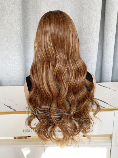  Best Beautiful Soft Balayage Wavy Glueless Lace Front Human Hair Wig Human Hair Lace Front Wigs For White Women