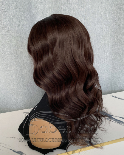  Remy Human Hair 9*9 Cap Silk Top Human Hair Topper Silk Base Toppers Medium Warm Brown Wavy HairPiece  