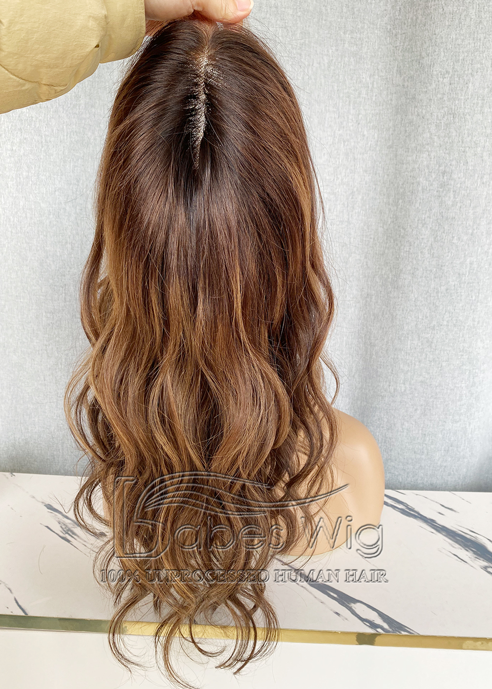 Balayage Human Hair Full Lace Wig Wavy Hair Wigs 