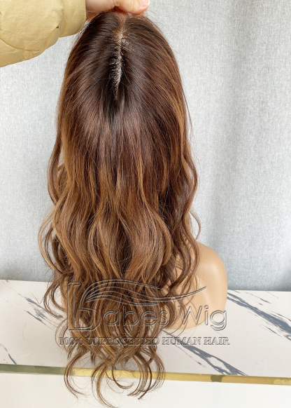 Balayage Human Hair Full Lace Wig Wavy Hair Wigs 