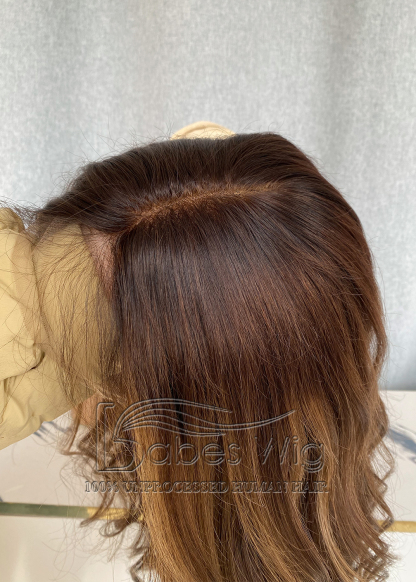 Balayage Human Hair Full Lace Wig Wavy Hair Wigs 