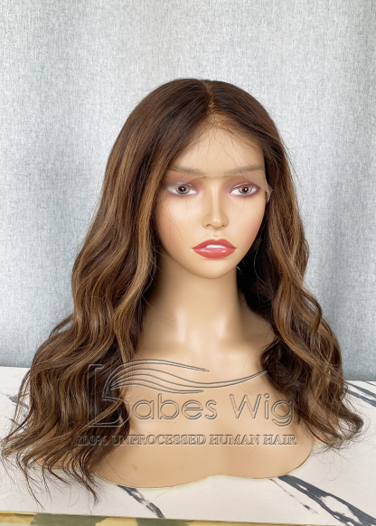 Balayage Human Hair Full Lace Wig Wavy Hair Wigs 