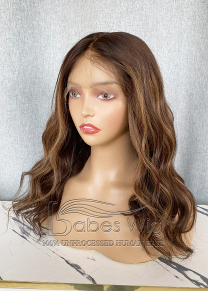 Balayage Human Hair Full Lace Wig Wavy Hair Wigs 