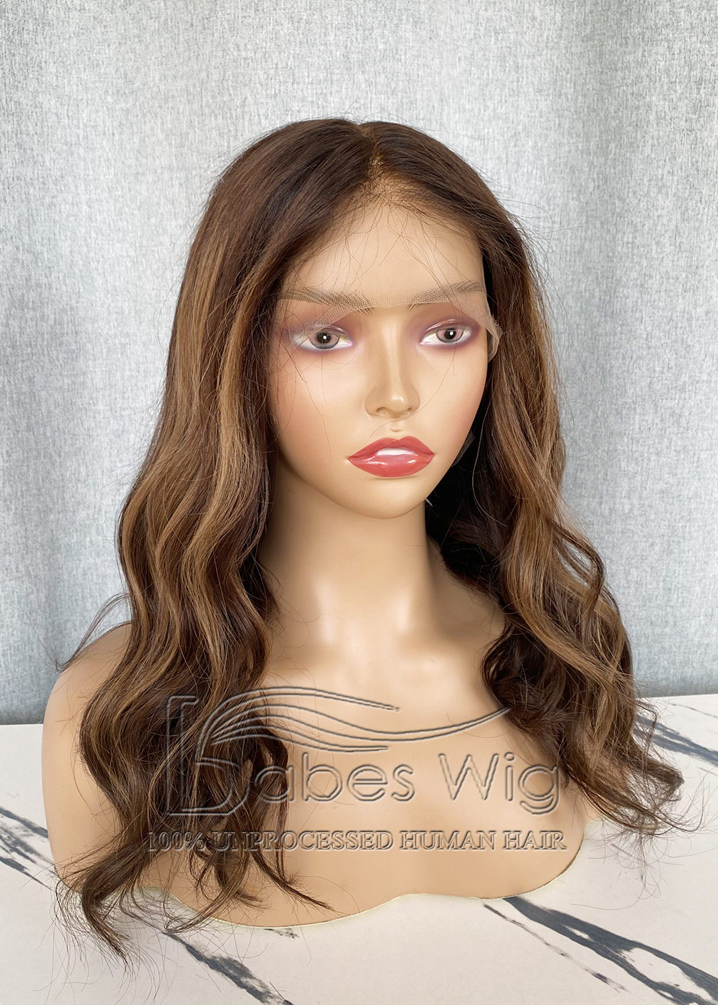 Balayage Human Hair Full Lace Wig Wavy Hair Wigs 