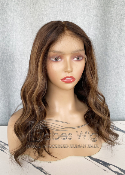 Balayage Human Hair Full Lace Wig Wavy Hair Wigs 