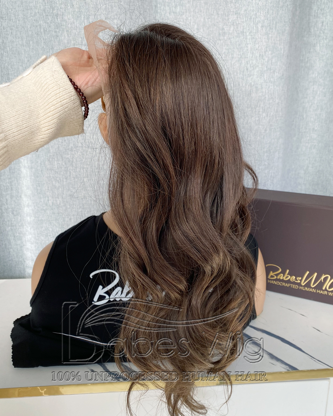 8x8 Lace Front Human Hair Topper Brown Wavy Human Hair Wig Lace Top Toppers for Thinning Hair