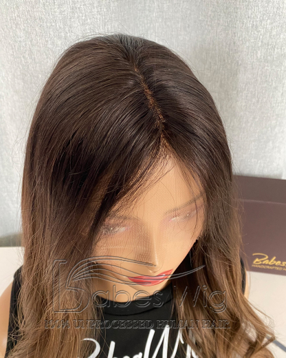 Ombre Brown Human Hair 13*6 Lace Front wigs / 11*4 Silk Top Lace Front Wig