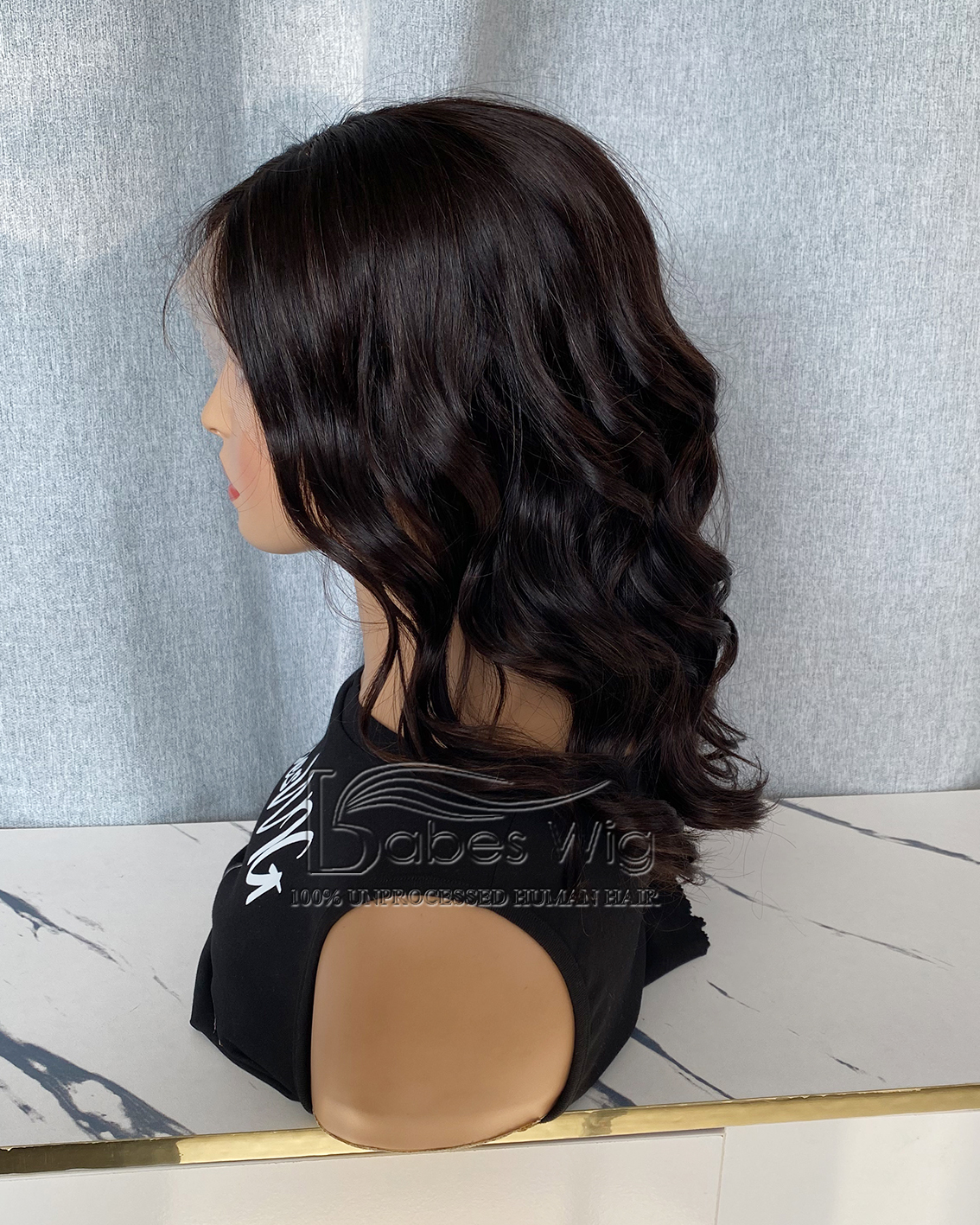 Darkest Brown Wavy 11*6 Silk Top Human hair Lace Front Wigs for Women