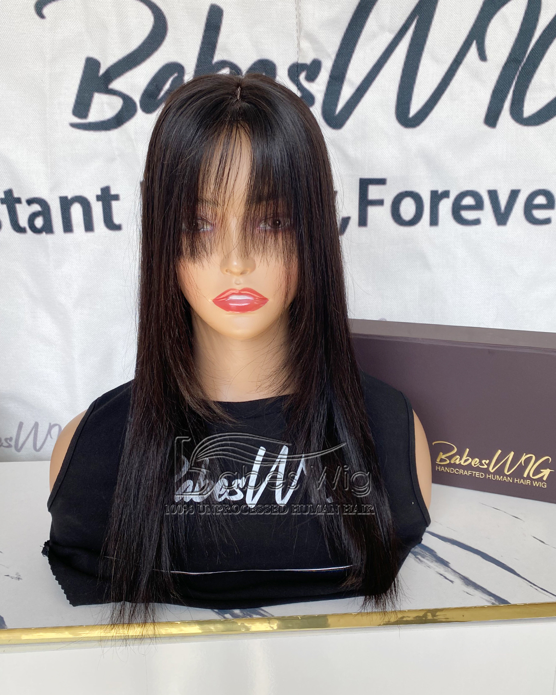 Natural Black Straight 9*9 Cap Human Hair Silk Top Topper with layered fringe Hairpieces