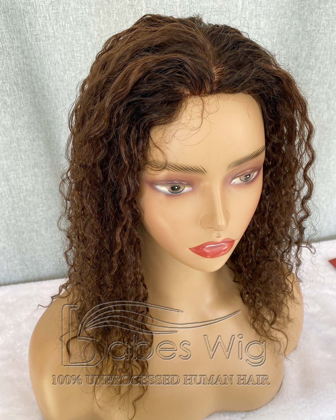 Curly Brown Hair Topper 9*9 Silk Top Human Hair Topper Best Virgin Hair Silk Base Hairpiece