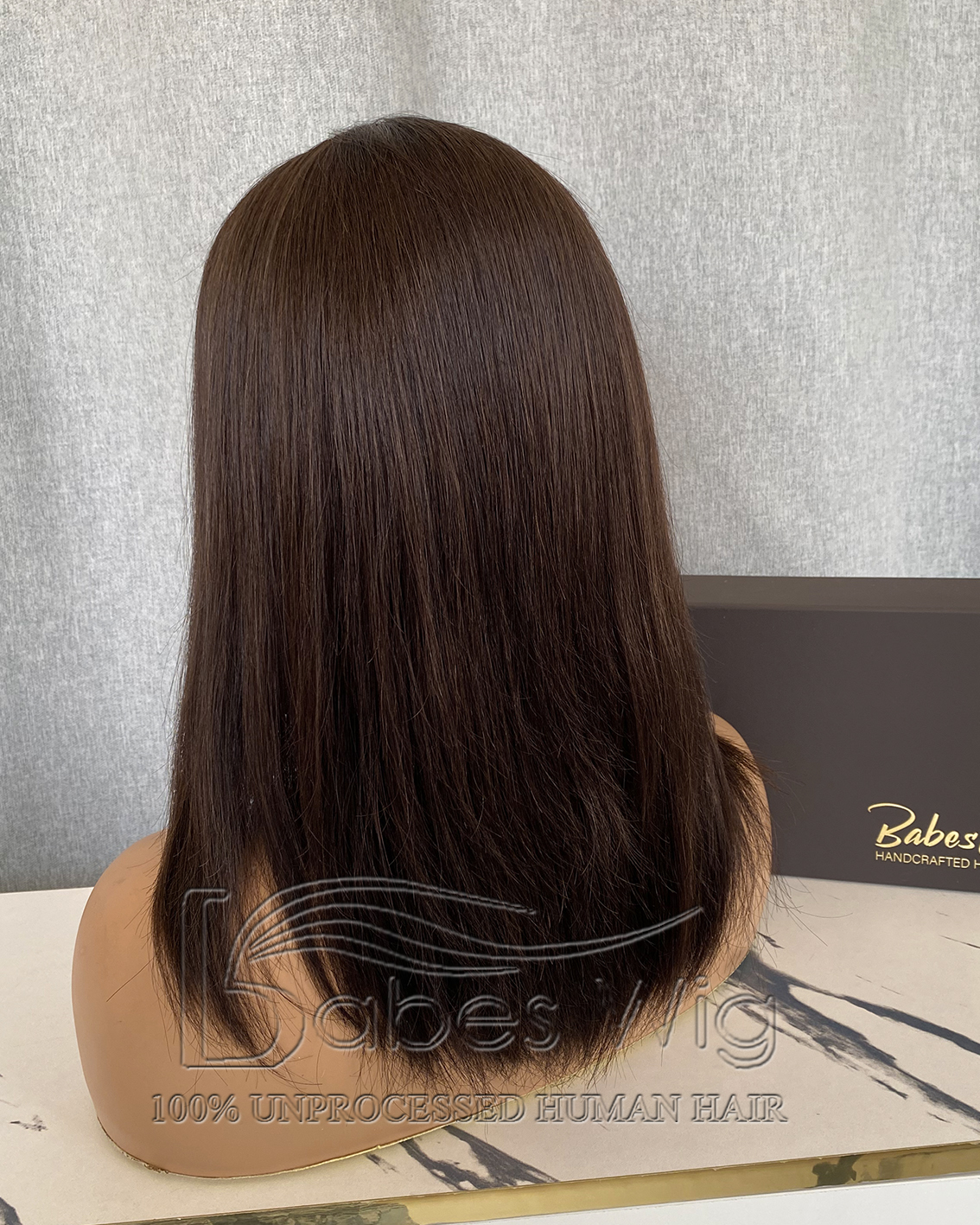 Beste Jungfrisches Haar Brünett Braun Gerade BOB Perücken Seidenoberseite Spitzenfront Menschenhaar Perücke