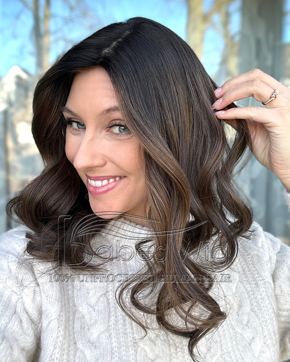 Soft Highlights Wavy  9*9 Silk Top Human Hair Topper 
