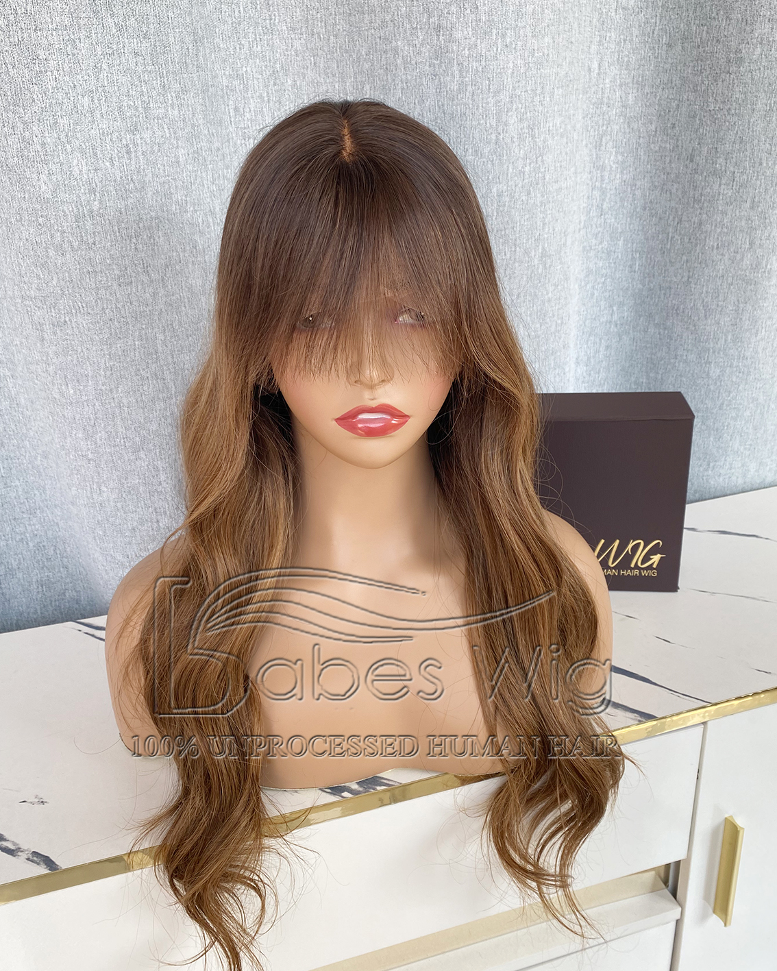 Ombre Brown Human Hair 13*6 Lace Front wigs / 11*6 Silk Top Lace Front Wig-BabesWIG