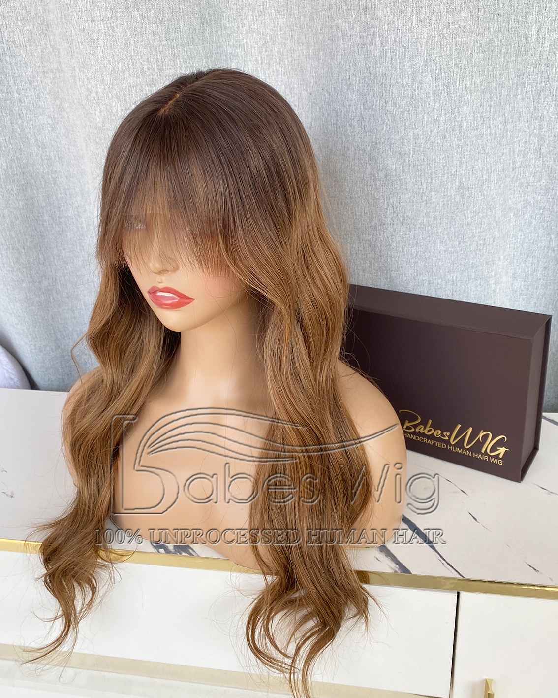 Ombre Brown Human Hair 13*6 Lace Front wigs / 11*6 Silk Top Lace Front Wig-BabesWIG
