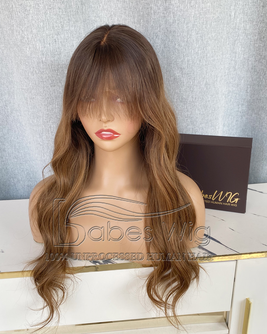 Ombre Brown Human Hair 13*6 Lace Front wigs / 11*6 Silk Top Lace Front Wig-BabesWIG