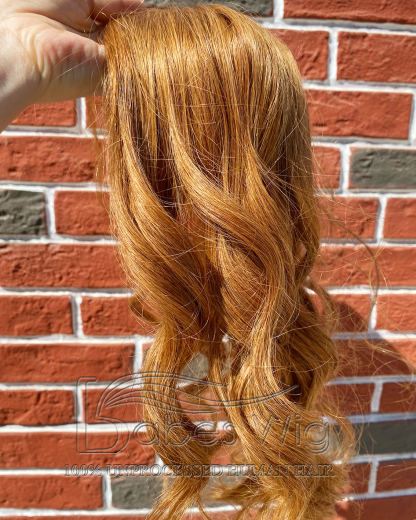 Ginger Human Hair Toppers for Women Crown Hair Toupee Hairpiece