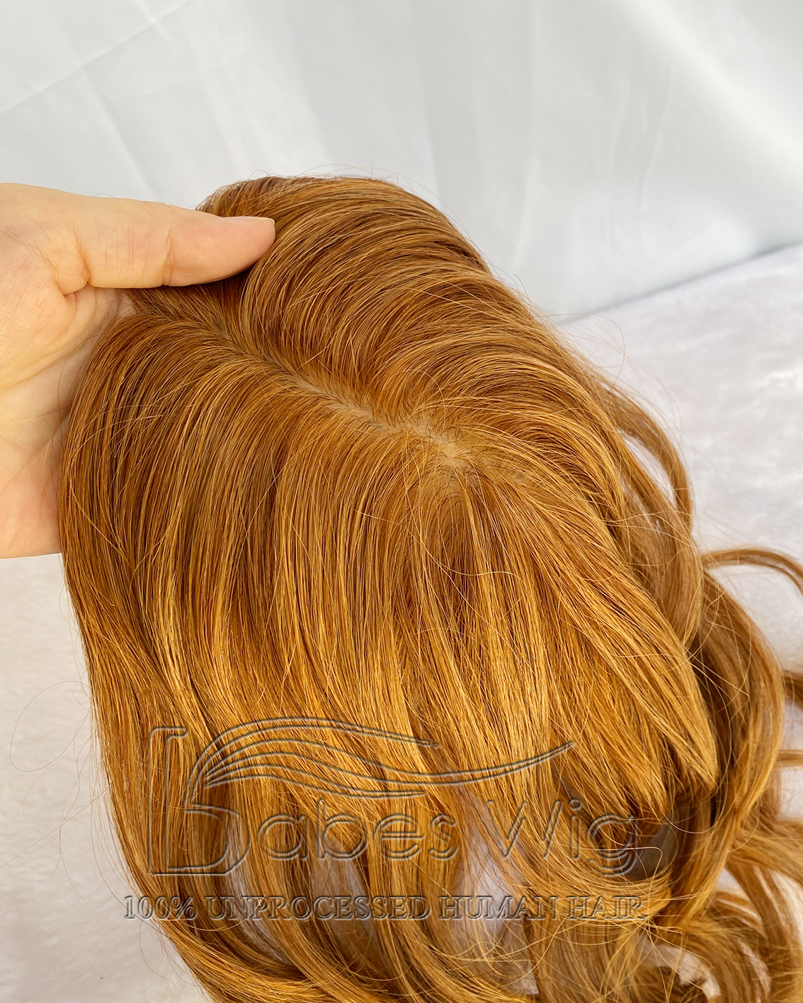 Ginger Human Hair Toppers for Women Crown Hair Toupee Hairpiece