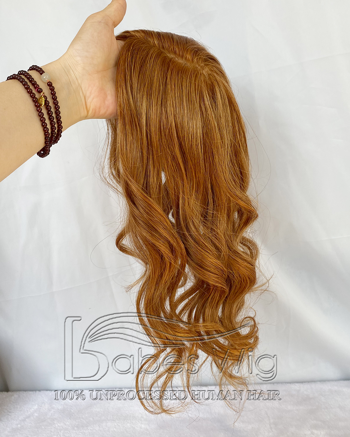 Ginger Human Hair Toppers for Women Crown Hair Toupee Hairpiece