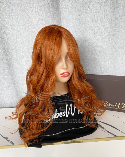 9*9 Silk Top Topper Ginger humna hair Topper Wavy hair