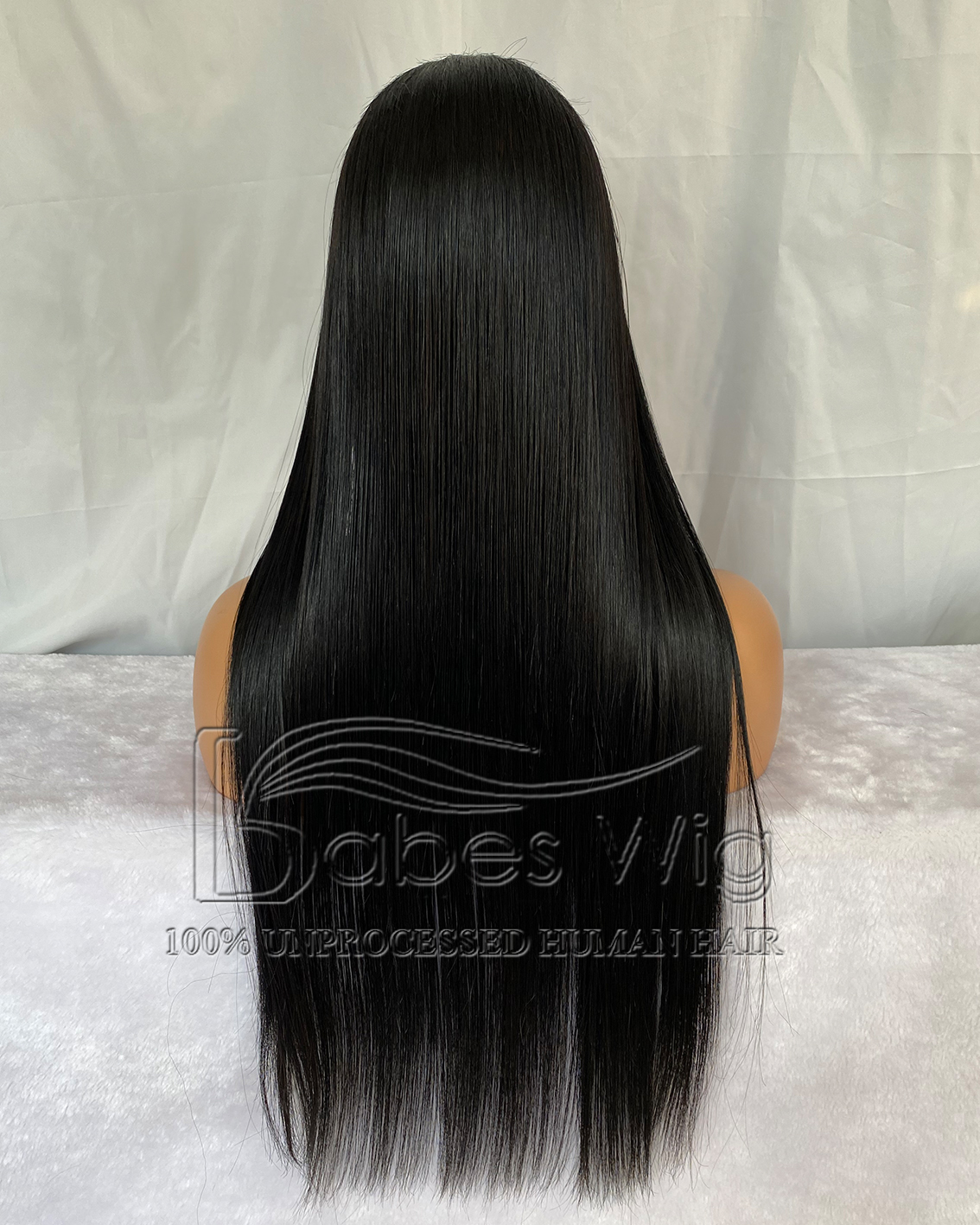 Jet Black Straight Longe Chinese Virgin Hair Human hair 13*6 Lace Front Wig Pre-cut the lace