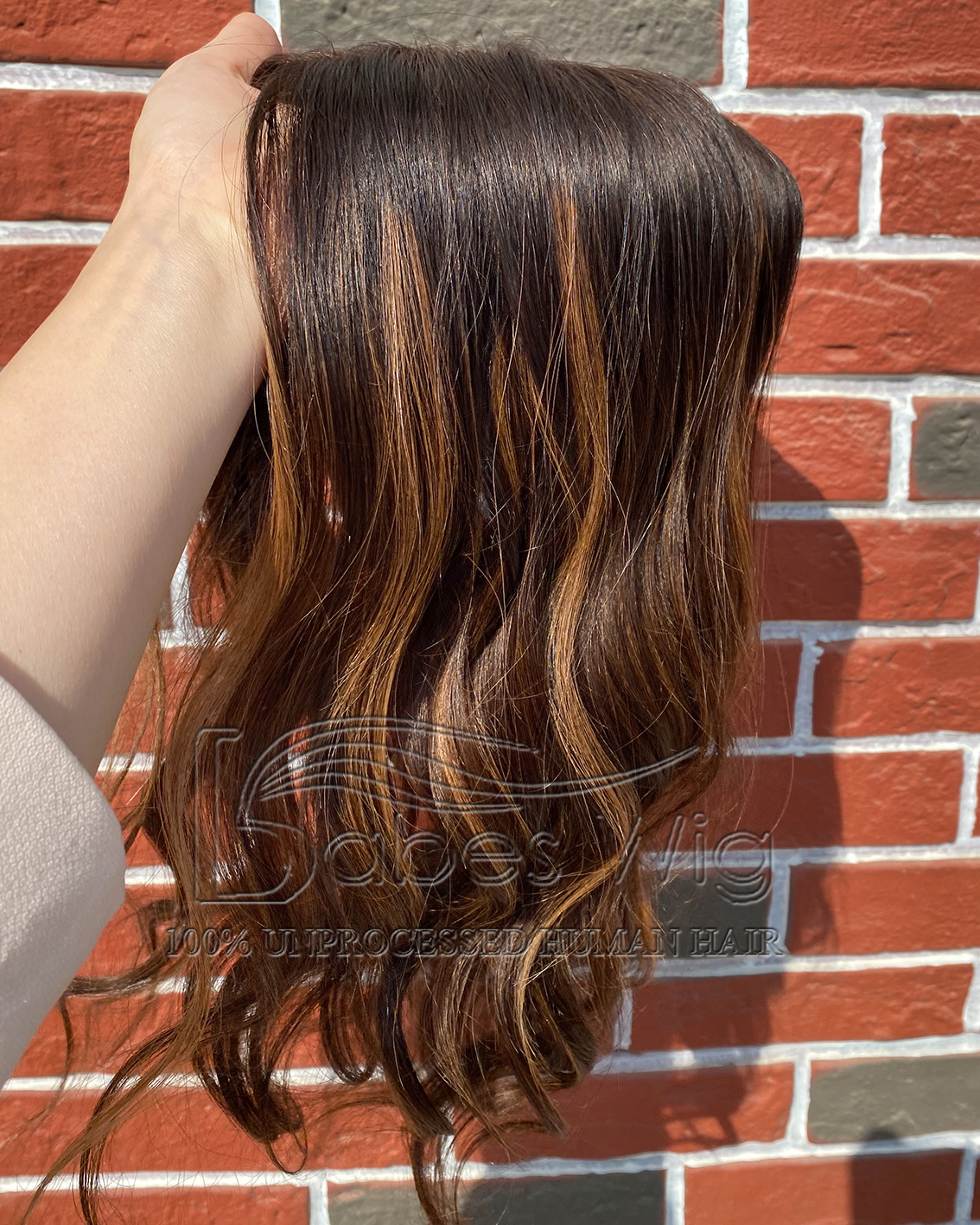 balayage Wavy HUman Hair Topper 5*6 Silk topper for thinning hair-BabesWIG