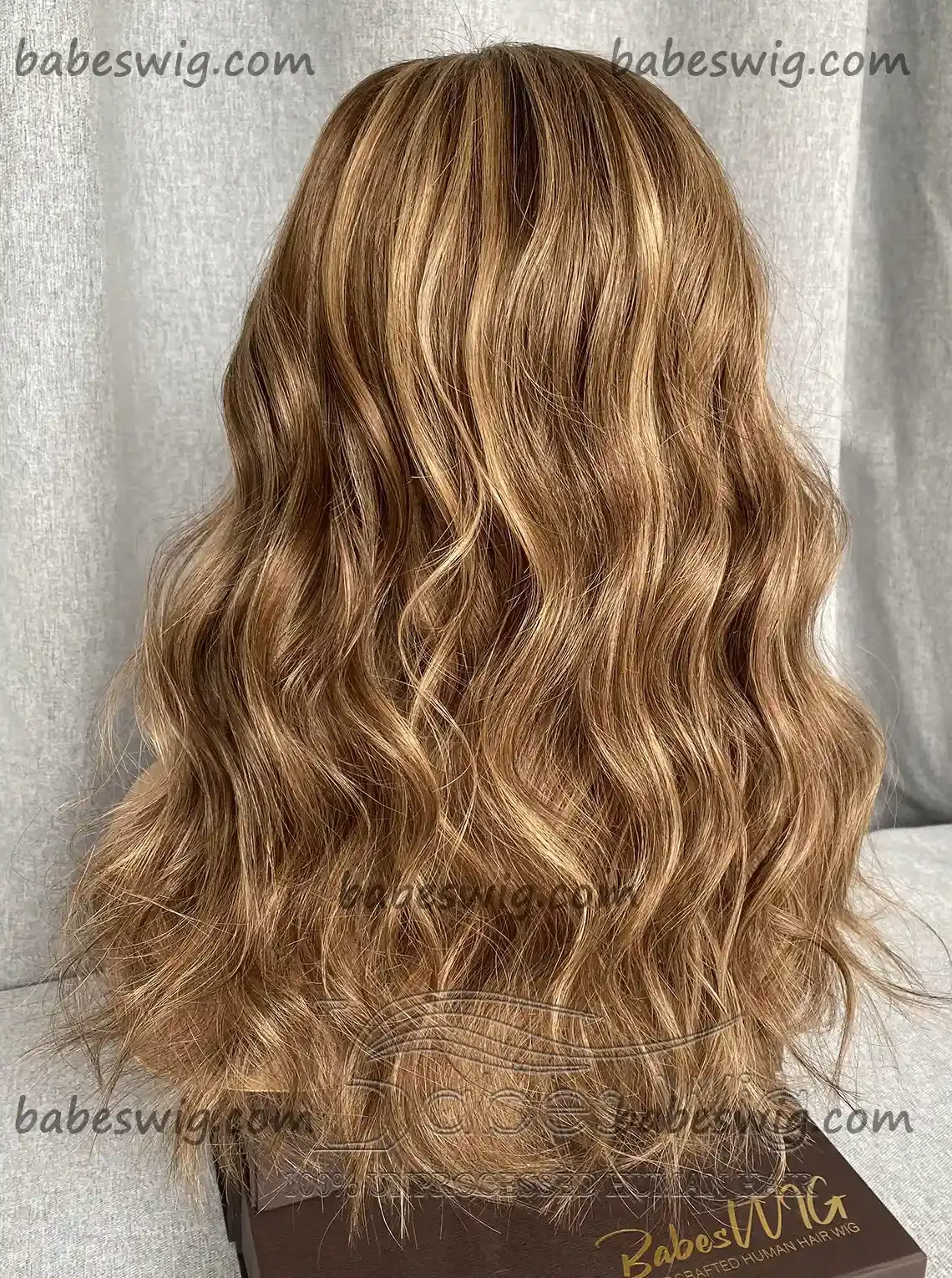 Beautiful Soft Balayage Wavy Glueless Lace Front Human Hair Wig Light Hair Color Best Human Hair Lace Front Wigs For White Women-BabesWIG