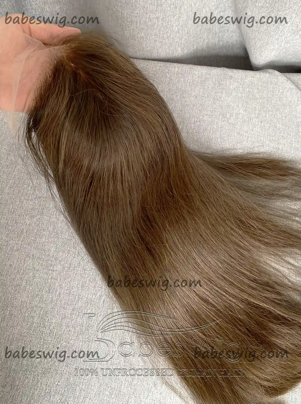 8*8 Brunette Brown Straight Breathable Human Hair Lace Top Toppers for White Women Clip on hair topper Crown Hair Toupee Hairpiece -BabesWIG