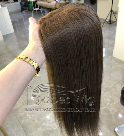 9x9 Cap Brunette Brown Straight Hair Topper Best 100% Remy Human Hair Silk Top Topper for Women