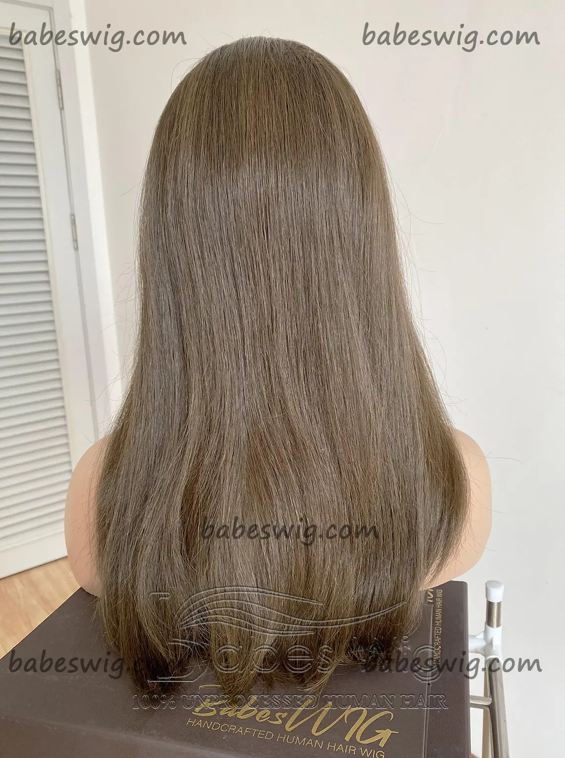 9*9 Lace Front Topper Ash Brown Straight Human Hair Lace Topper for White Women with Thinning Crown Hair Toupee Hairpiece-BabesWIG