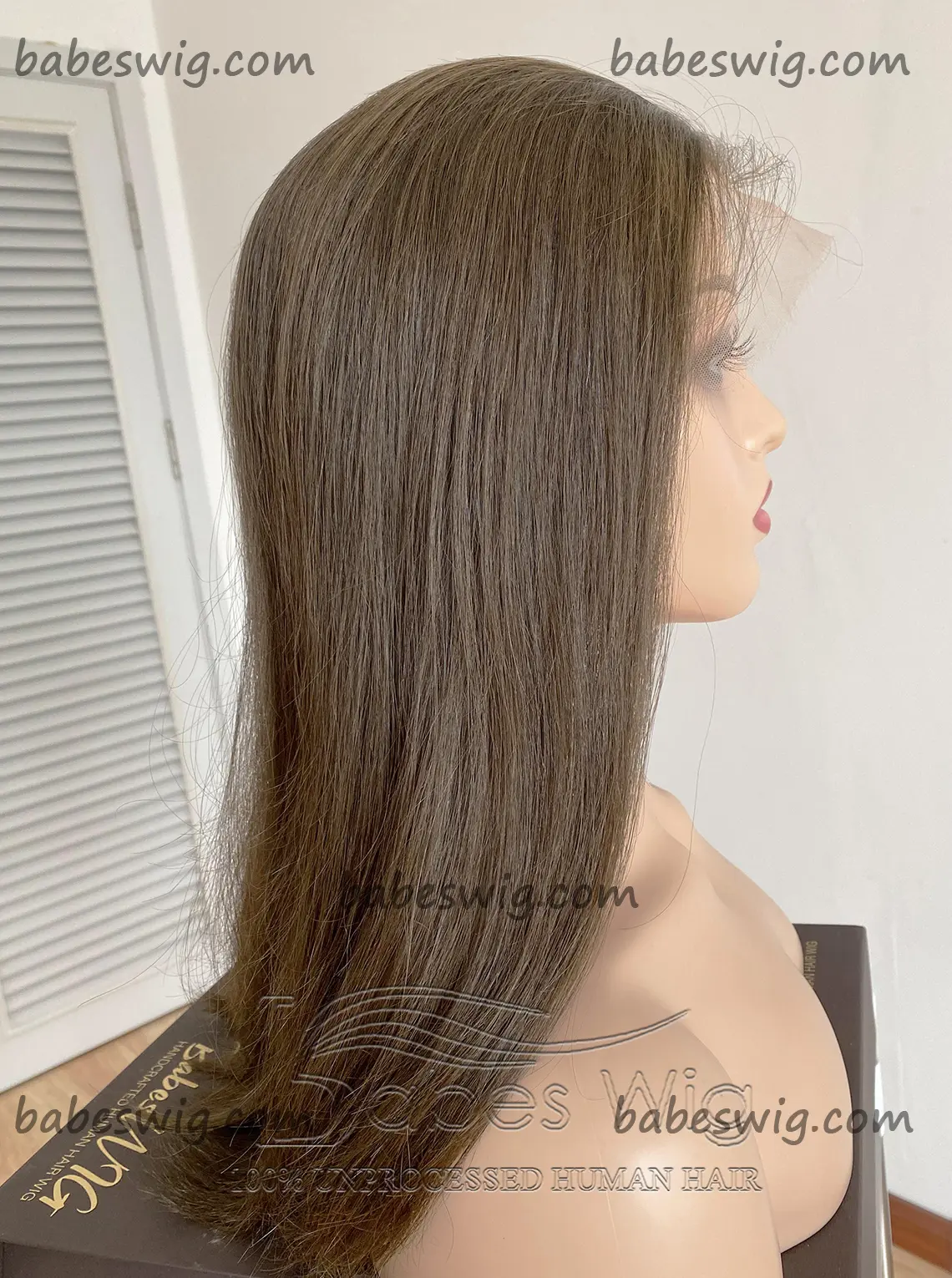 9*9 Lace Front Topper Ash Brown Straight Human Hair Lace Topper for White Women with Thinning Crown Hair Toupee Hairpiece-BabesWIG