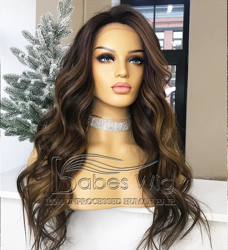 Soft Balayage Wavy Glueless Best 100% Real Human Hair 13x6 Lace Front Human Hair Wigs for White Women-BabesWIG