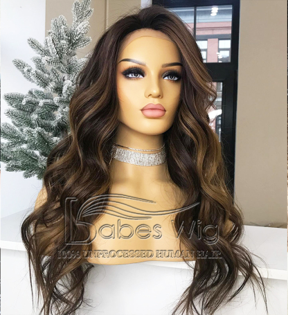 Soft Balayage Wavy Glueless Best 100% Real Human Hair 13x6 Lace Front Human Hair Wigs for White Women-BabesWIG