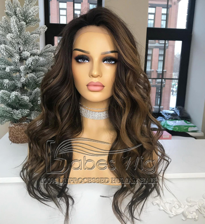 Soft Balayage Wavy Glueless Best 100% Real Human Hair 13x6 Lace Front Human Hair Wigs for White Women-BabesWIG