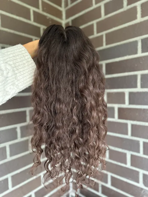 Natural medium dark brown Loose Wave 9*9 Silk Top Human Hair Topper Best Virgin Hair Silk Base Hairpiece-BabesWIG