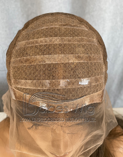   Silk Top Medical Wig Full hand tied glueless Silk Top Human Hair Wig Ash Brown Straight Hair Wig-BabesWIG