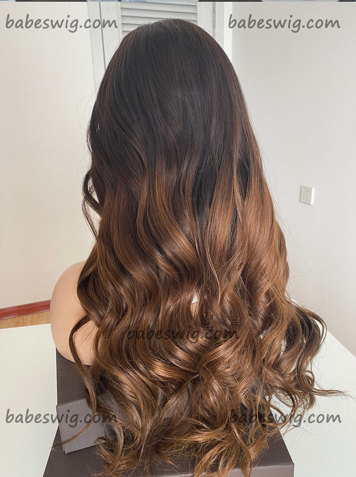 Ombre Brown Wig - Easy Wear and Go Human Hair Silk Top Lace Front Wig-BabesWIG