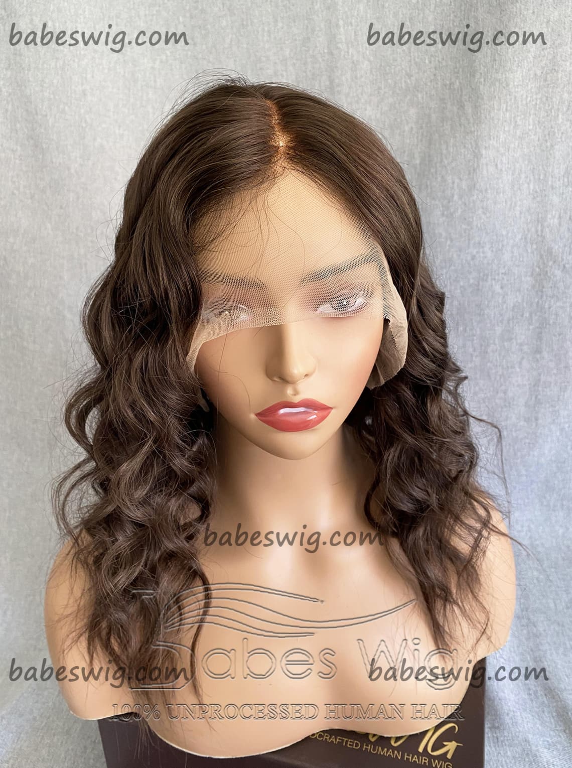 100% Brazilian Human Hair Silk top Lace Front Wigs Curly #3 Brown Silk Base Lace Wigs for Women