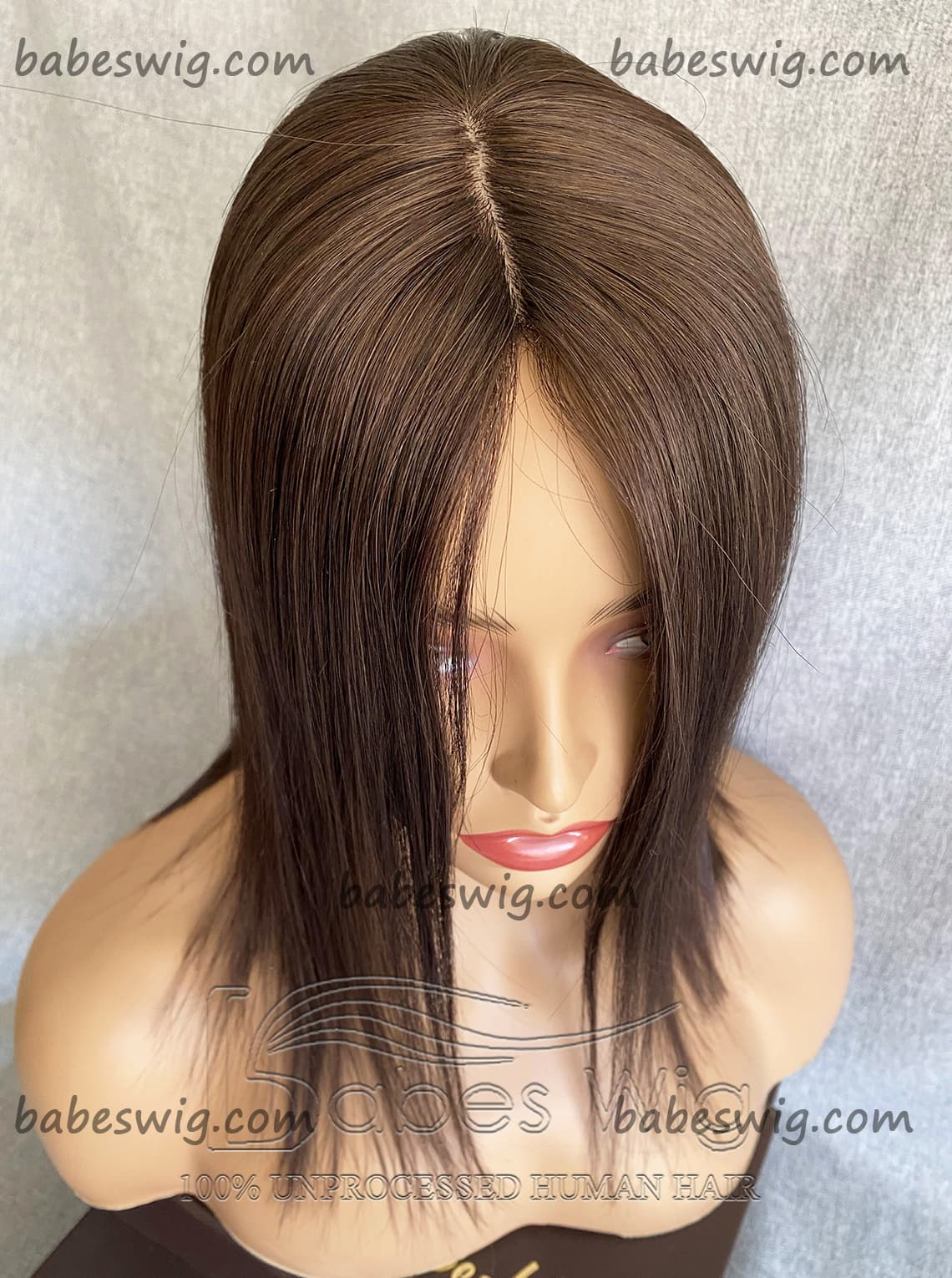 Human Hair Topper Natural Brown hair Straight 5x5” Silk Top Topper Real Human Hair Crown Toppers hair pieces for thin hair-BabesWIG