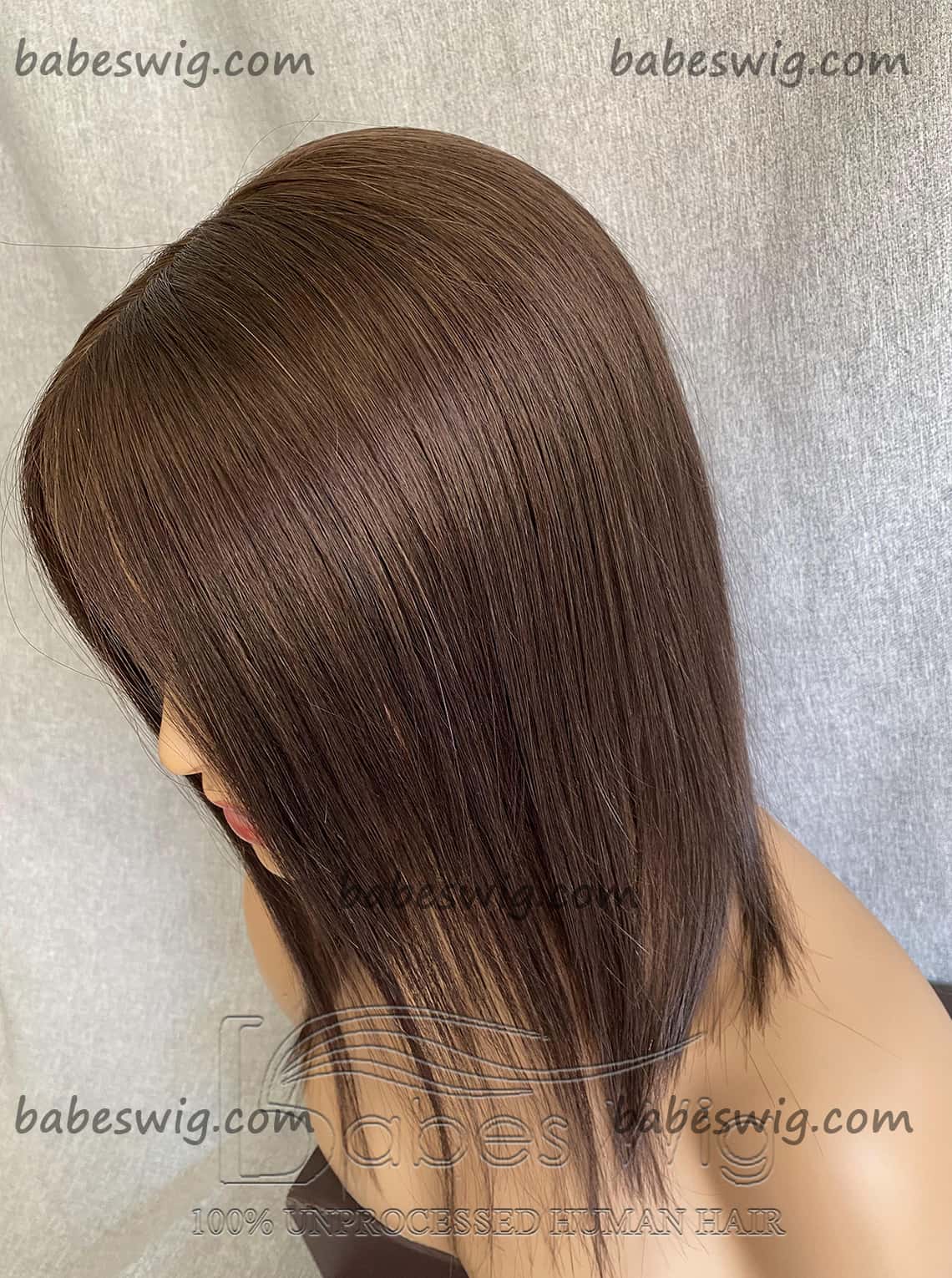 Human Hair Topper Natural Brown hair Straight 5x5” Silk Top Topper Real Human Hair Crown Toppers hair pieces for thin hair-BabesWIG