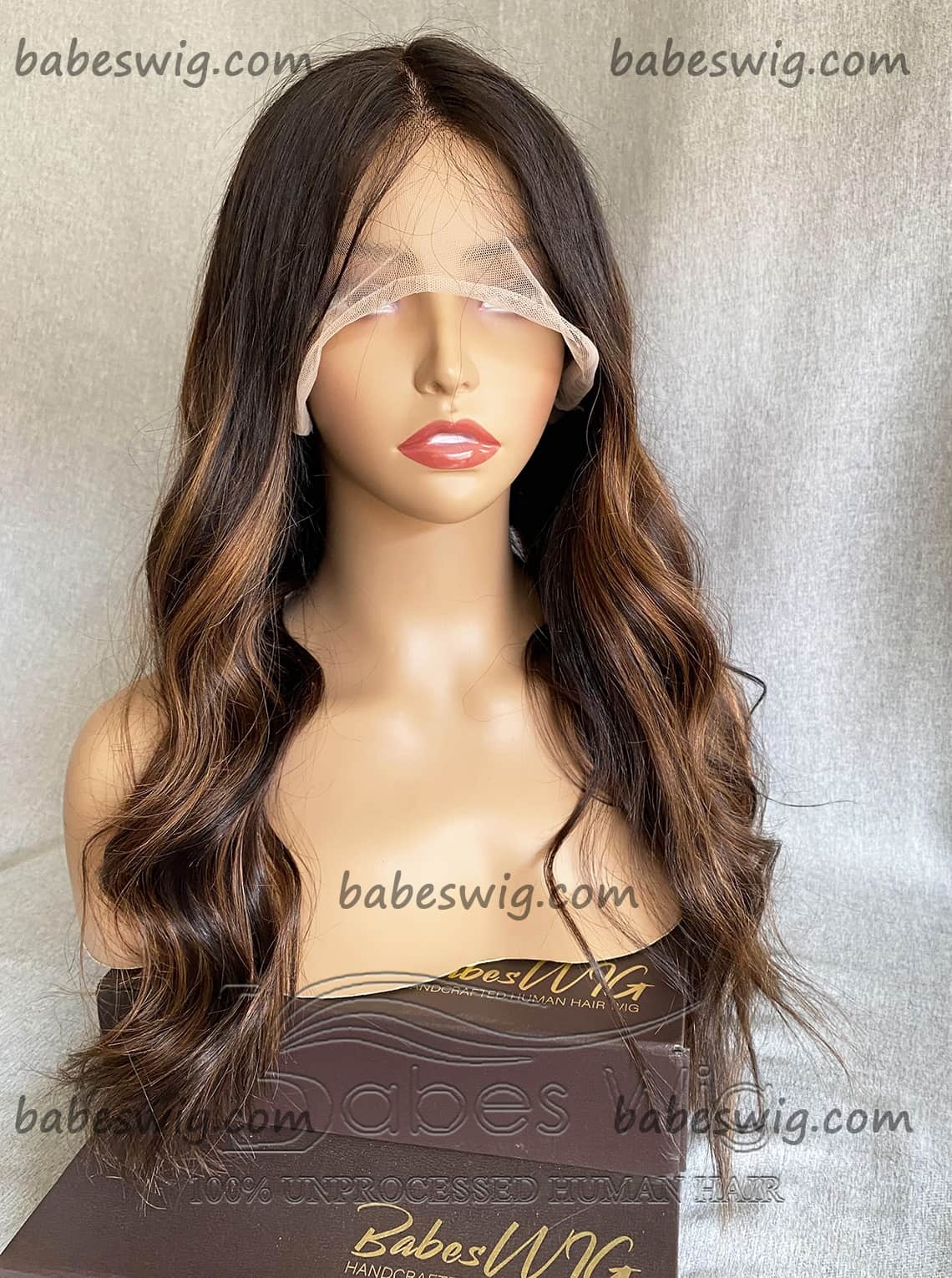 Copper Brown Balayage with Brown Base 100% Real Human Hair 13x6 Lace Frontal Human Hair Wigs Wavy Lace front human Hair Wig-BabesWIG