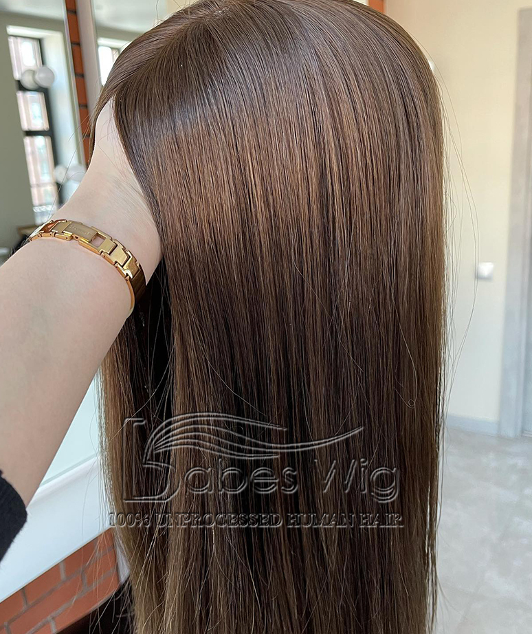 Best 100% Remy Human Hair Silk Top Topper 9x9 Cap Medium Brown Straight Hair Topper for Women