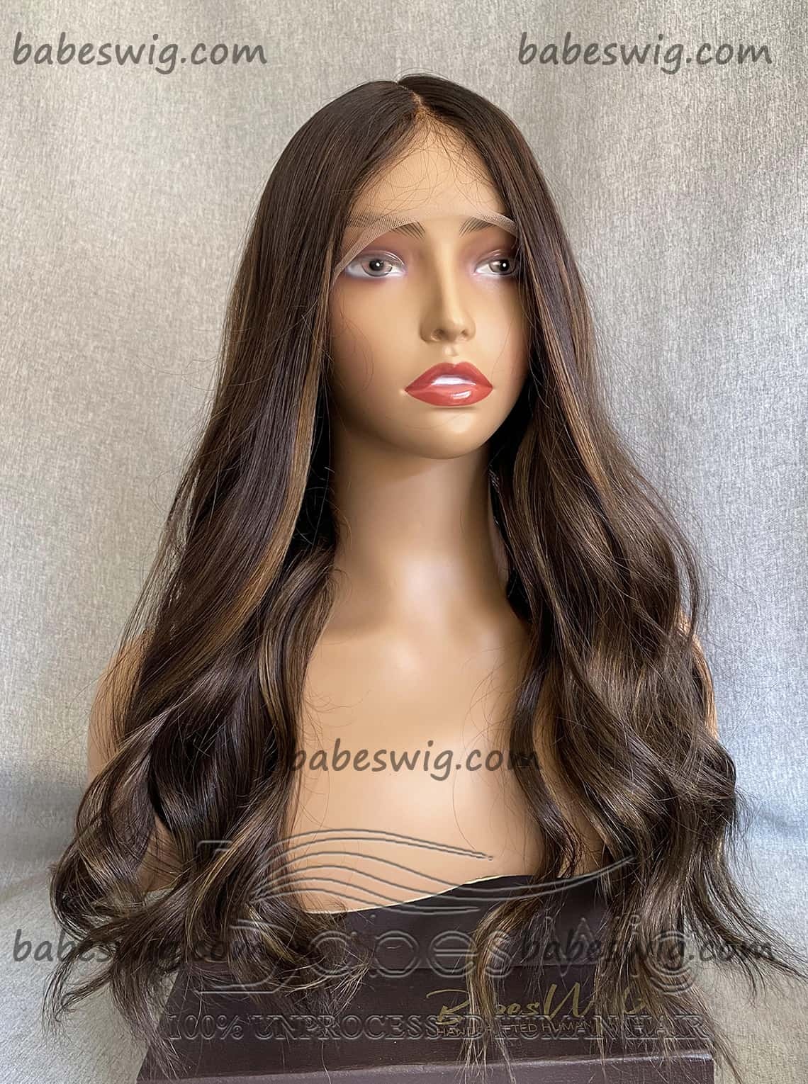 Soft Wavy Brown Balayage 100% Real Human Hair 13x6 Lace Front Wigs for Women Lace Wig
