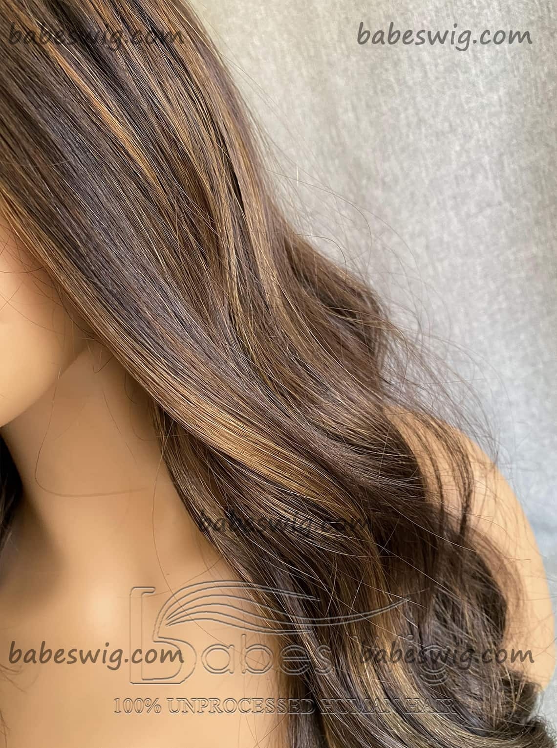 Soft Wavy Brown Balayage 100% Real Human Hair 13x6 Lace Front Wigs for Women Lace Wig