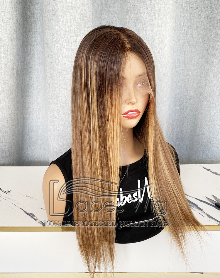 [Copy] Lace Front Wigs Balayage Color Wavy Lace Top Wig For Women With Natural HairLine Glueless Wigs